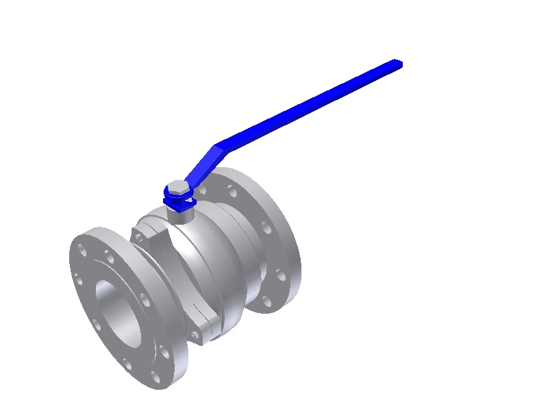 2-piece flanged floating ball valve full port 4'' class 150::