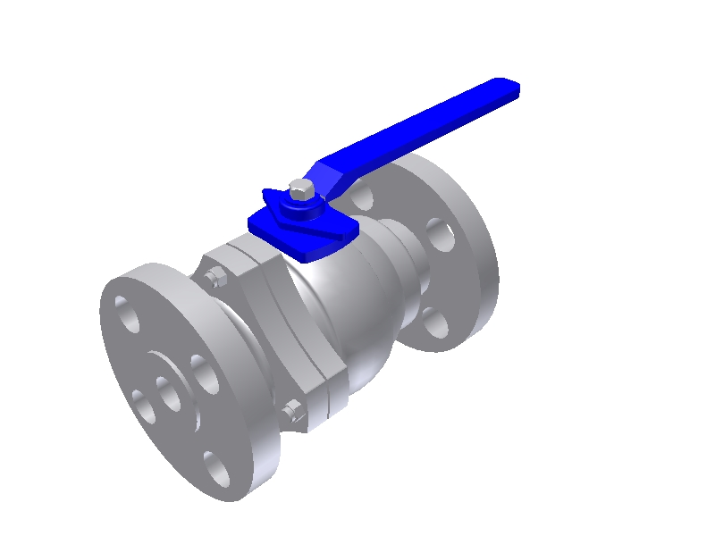 2-piece flanged floating ball valve full port 1/2'' class 150::