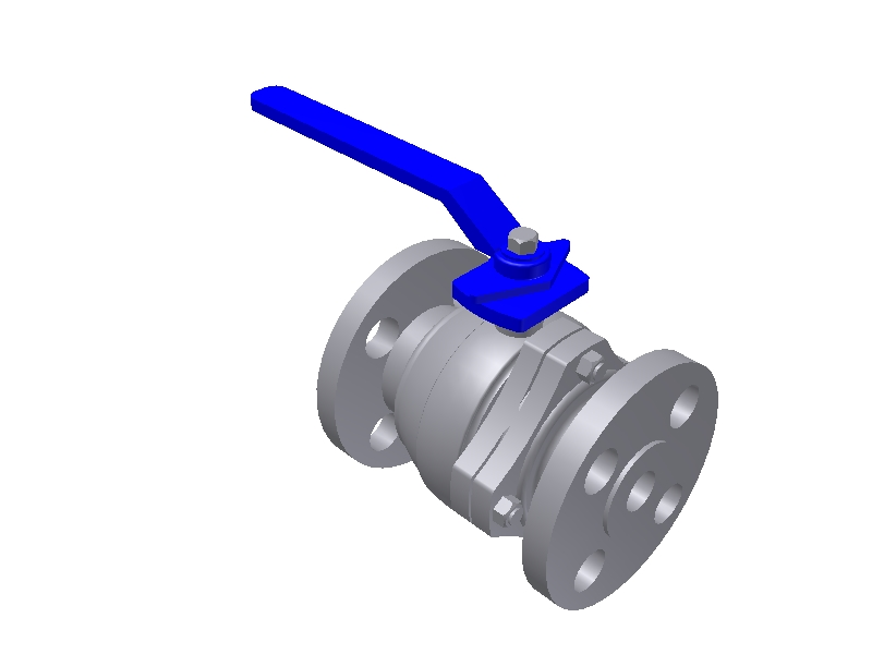 2-piece flanged floating ball valve full port 3/4'' class 150::