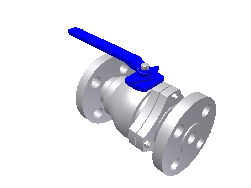 2-piece flanged floating ball valve full port 1/2'' class 150::