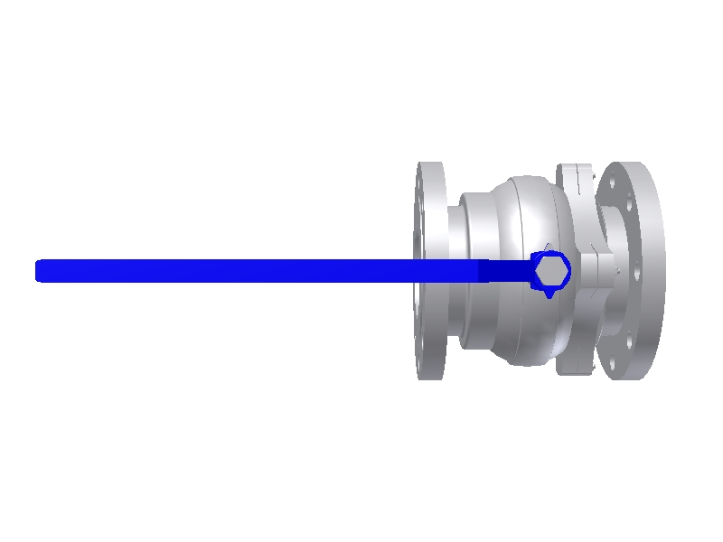 2-piece flanged floating ball valve full port 4'' class 150::